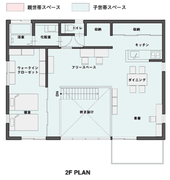 二世帯住宅 吹き抜けのある家の間取り 実例 開放感抜群でデメリットはなし 二世帯住宅のトビラ